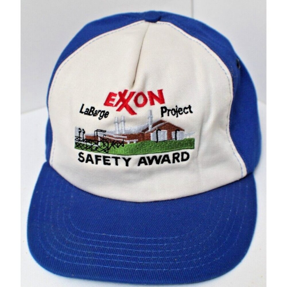 Vintage Exxon LaBarge Project Safety Award Embroidered Snapback Cap‎
